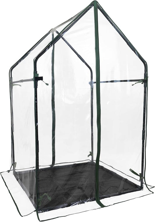 Gardzen Mini Greenhouse with Waterproof Bottom, Portable Green House with Strong Metal Frame, Small Green House for Outside and Inside Use,36.2"(L) x36.2(W) x59.5(H)