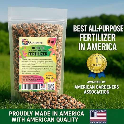 𝐁𝐄𝐒𝐓𝐒𝐄𝐋𝐋𝐄𝐑 10-10-10 Plant Fertilizer Slow Release | 10 10 10 All Purpose Fertilizer for Fruit Trees, Evergreens, Vegetables, Arborvitae, Fig Trees, Shrubs, Pines, Oaks, Flowers [12 OZ]