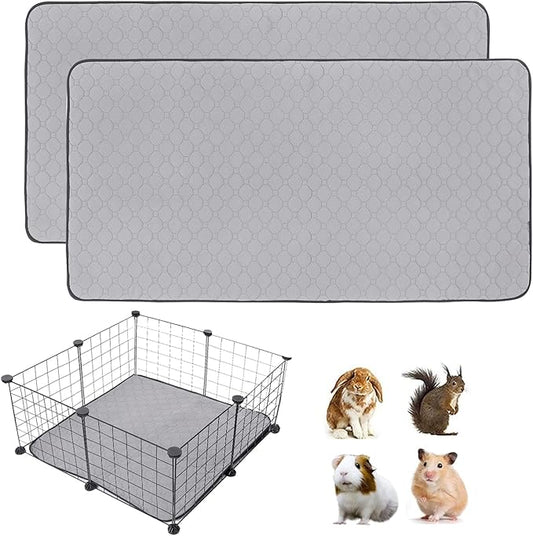 2 Pack Guinea Pig Cage Liners, 28'' X 28'' Washable Guinea Pig Pee Pads, Non Slip Reusable Super Absorbent Guinea Pig Training Mat Bedding Fleece for Small Animals Hamster Rabbit Chinchilla Rat