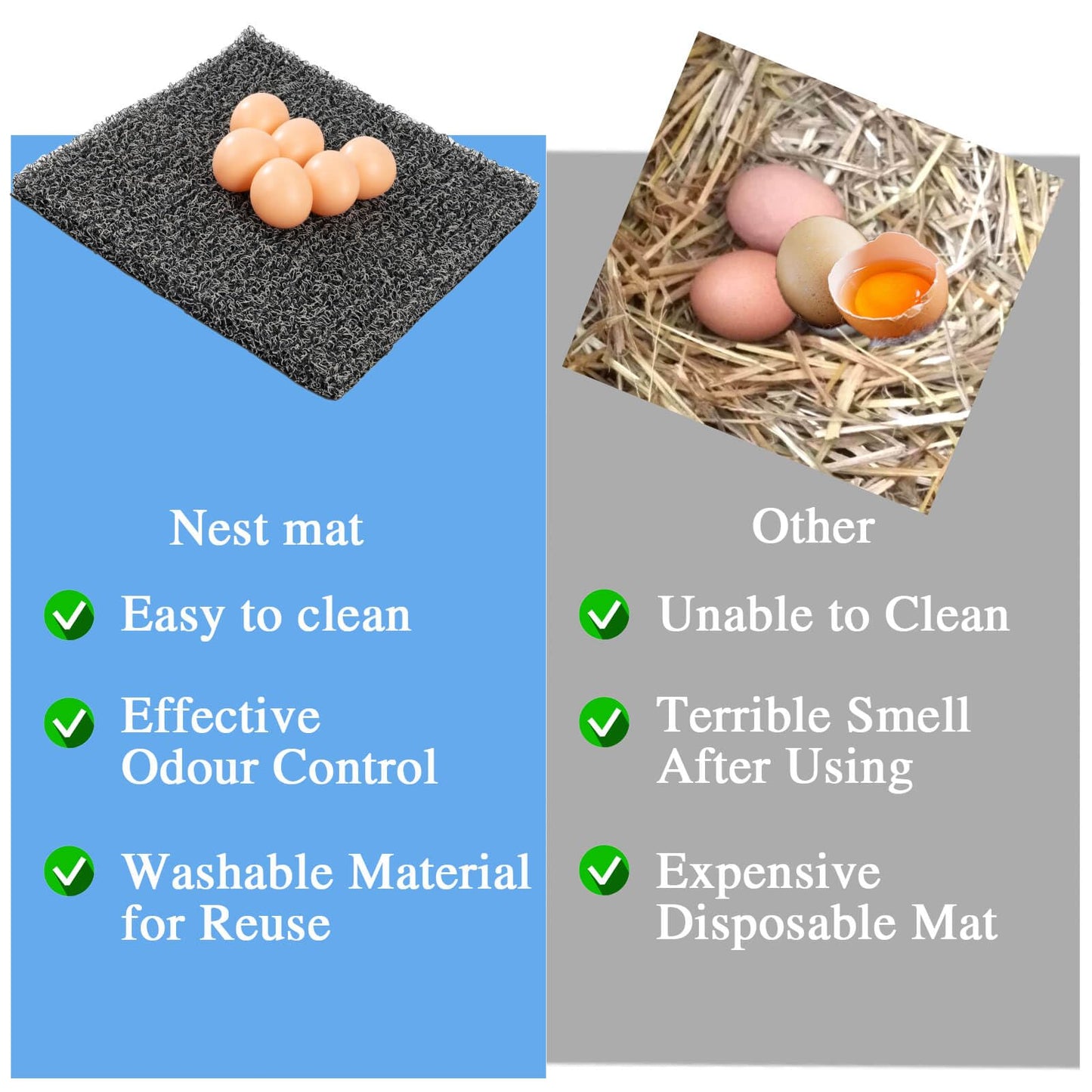 Nesting Pads for Chicken Coop Washable Plastic Nesting Box Liners Reusable Nesting Box Pads for Chicken Coop Bedding 12x12 Inchs 6 Pack Grey Hjpzrui