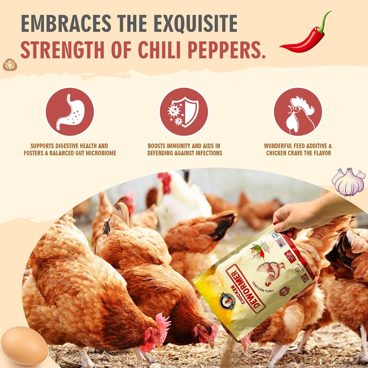 CanineGluca Chicken Dewormer Powder, All-Natural Health Formula, 1LB Pouch, US-Made,Safe for Eggs, Effective for All Ages & Sizes, Chicken Wormer, Prevents and Relieves Worm, Poultry Medicine Supplies