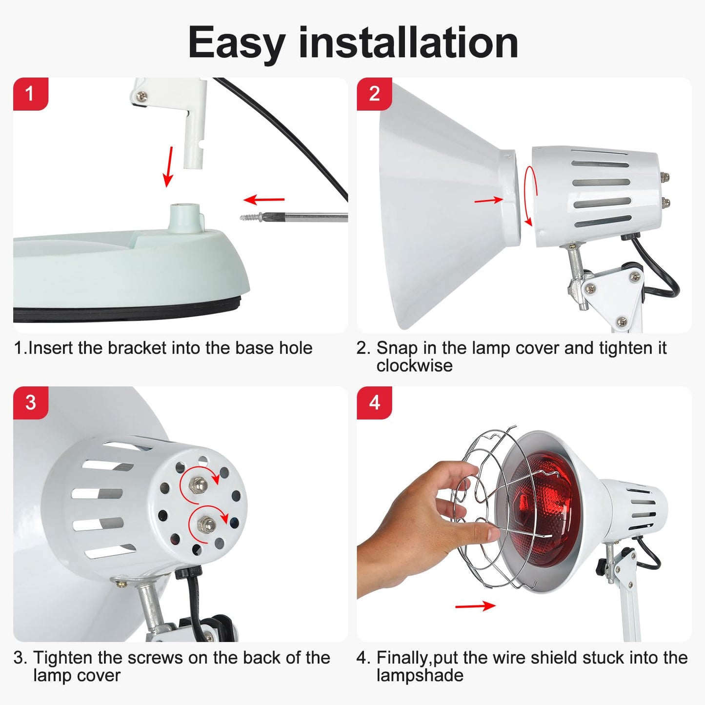 Infrared Red Light Infrared Lamp, 150W Near Infrared Light Heat Lamp for Body Neck Shoulder Joints Back Pain Relief,Universal for Humans and Pet