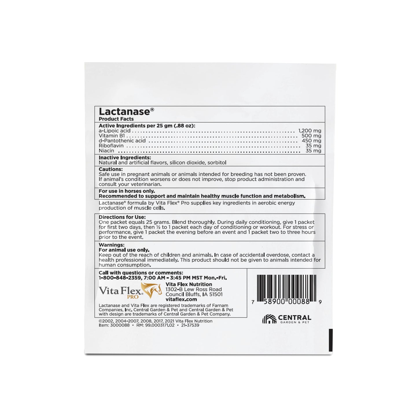 Vita Flex Pro Lactanase Pre Performance, show safe* muscle and metabolism support