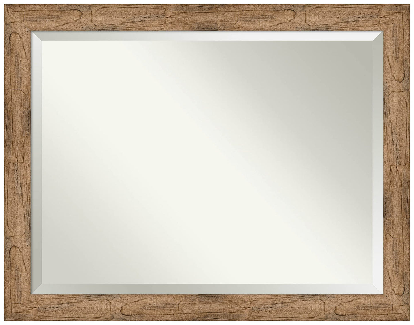 Amanti Art Brown Bathroom Mirror for Over Sink, 36x46 Owl Brown Rectangle Vanity Mirror, X-Large Country Rustic Wood Frame, Hangs Horizonally and Vertically, Bathroom Wall Decor, Beveled Edge