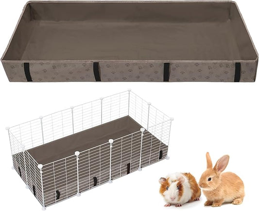 Waterproof Guinea Pig Cage Liner,Washable Tarp Bottom Base,Cage Liners for Small Animals,Hamster Chinchilla Hedgehog Ferret Rabbit. (Tan Brown-Paw, 12" X 24")