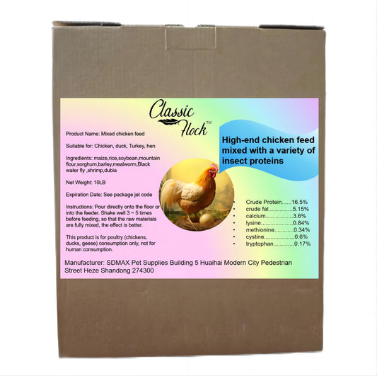 Classic Flock 10 LB Chicken Feed - a Hen Specific Feed Developed for The Health of hens and The Production of More and Better Eggs.