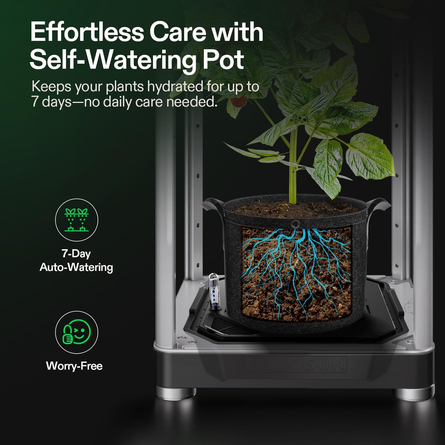 VGrow All-in-One Smart Grow Box, Professional System with Samsung LM301H EVO Grow Light, Advanced Circulation & Ventilation System, Irrigation, Nutrient, Magnetic Window for Indoor Hydroponics