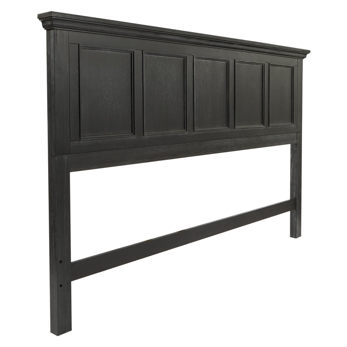 Office Star Products OSP Home Furnishings Farmhouse Basics King Headboard Only, Rustic Black Finish