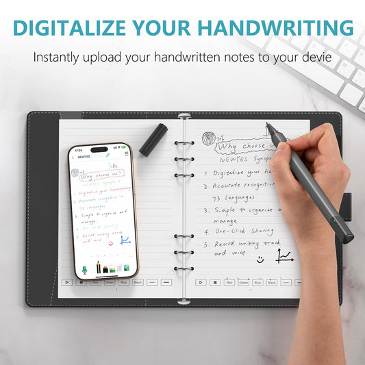 NEWYES SyncPen 4 Smart Pen with Smart Notebook Digital Pen Sync Pen Bluetooth Wireless OCR Digital Pen for Students, Designer, Creatives, Business Man, Record Notes
