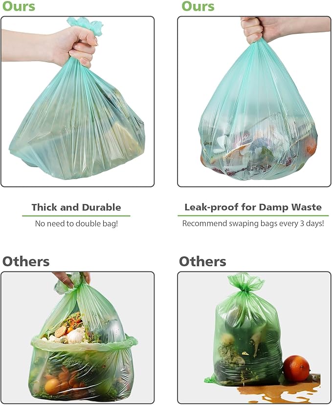 Small Compost Bags 3 Gallon 150 Packs,AYOTEE Compostable Trash Bags 3 Gallon, Small Biodegradable Trash Bags, Compost Bags For Countertop Bin,3 Gallon Compostable Bags Fit Compost Bin Bags.