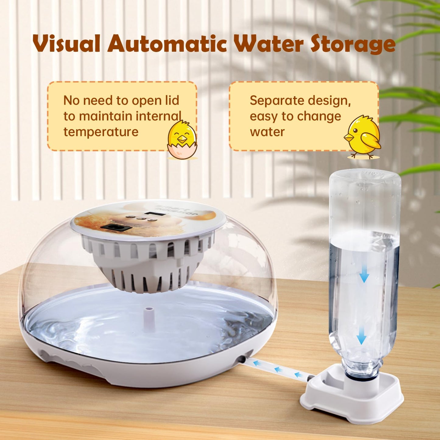 Egg Incubator for Hatching Chicks, Automatic Egg Turner Holds 12 Eggs, Smart Incubator 360° Clear Window with Temperature Display Egg Candler for Small Poultry Chickens Ducks Quails Eggs