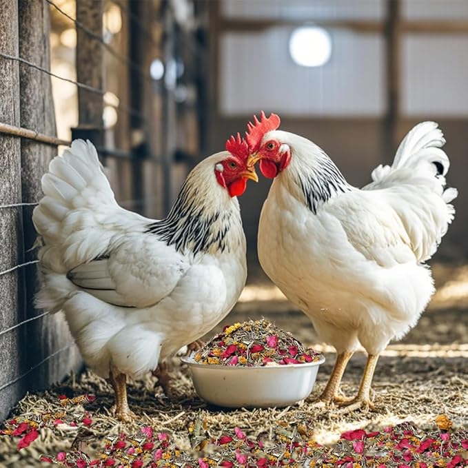 42 oz Chicken Nesting Herbs Flowers Vacuum-Packed,2.6 lb Premixed 7 Dried Herbs Natural Nesting Box Herbs for Freshening Coop Chicken Dust Bath Increase Egg Production