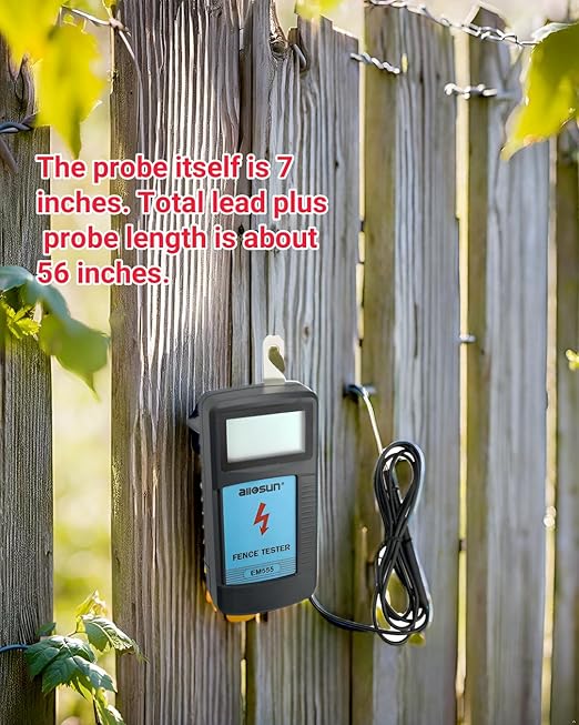 allsun Digital Electric Fence Tester Fault Voltage Meter, Auto On/Off for Pulse Detection 300V-9900V (9.9kV Display) Gardening Tool