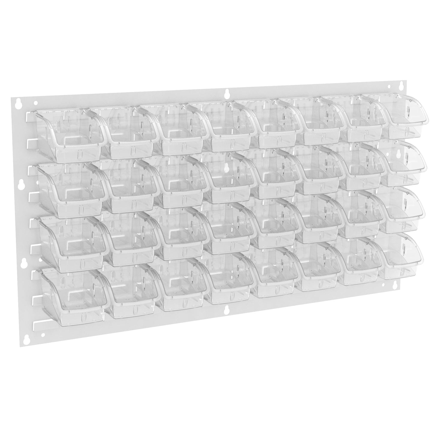 Akro-Mils 30636 Heavy Duty Wall Mount Garage Storage Steel Louvered Panel | Wall Storage Bin Hanging Organizer System for AkroBins, 36-Inch W x 19-Inch H, White, 4 Pack