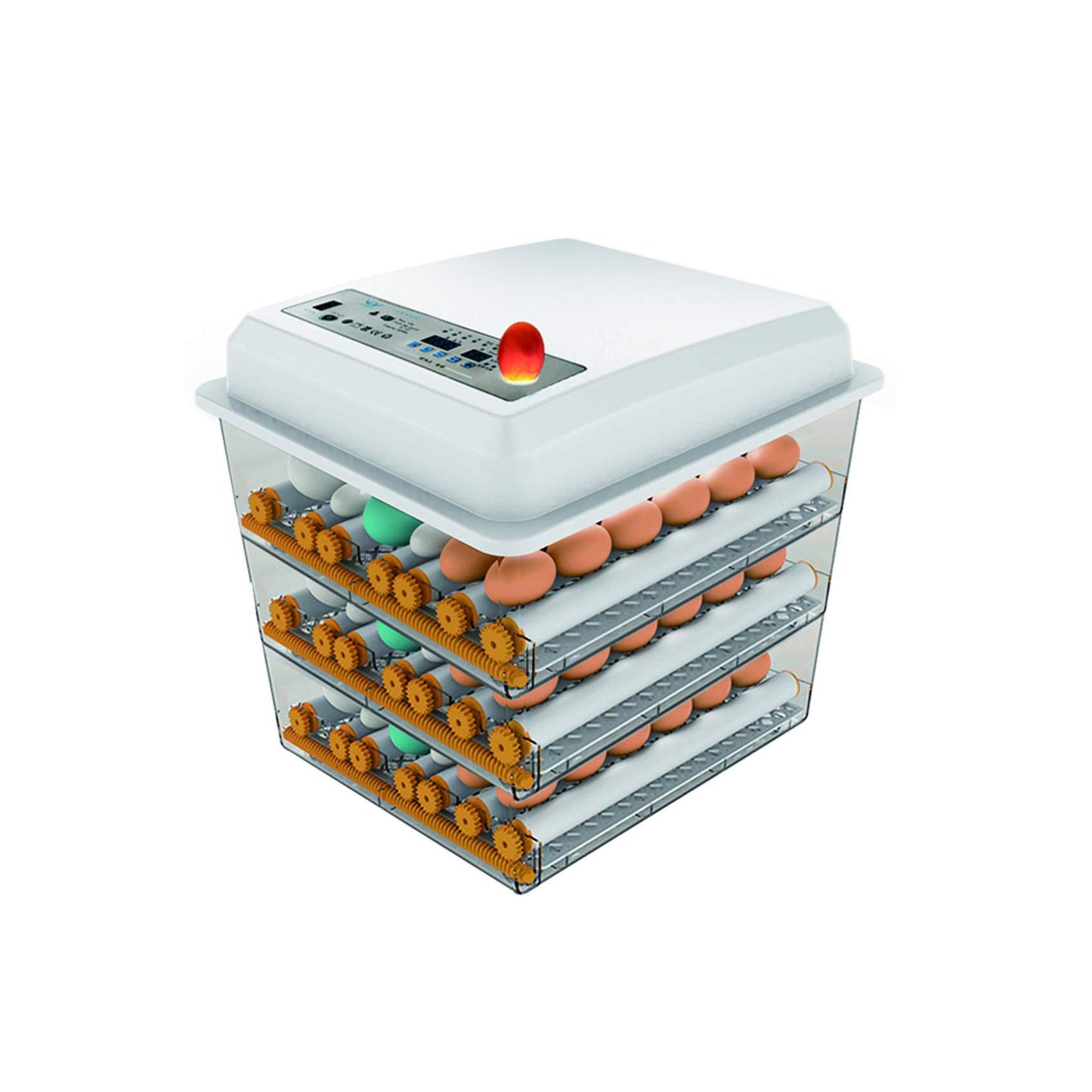 JAEDO 170 Egg Incubator Poultry Hatcher with Fully Automatic Egg Turning and Temperature Humidity Control for Chickens Ducks Goose Birds, Built-in Egg Candler (176)