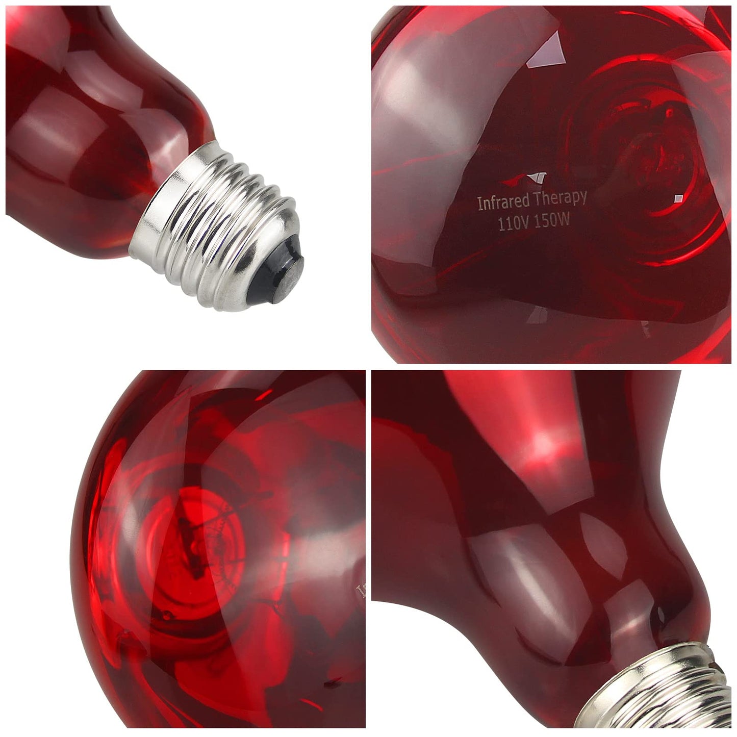 150W Infrared Heat Lamp Bulb - Incandescent Red Light Therapy Bulb