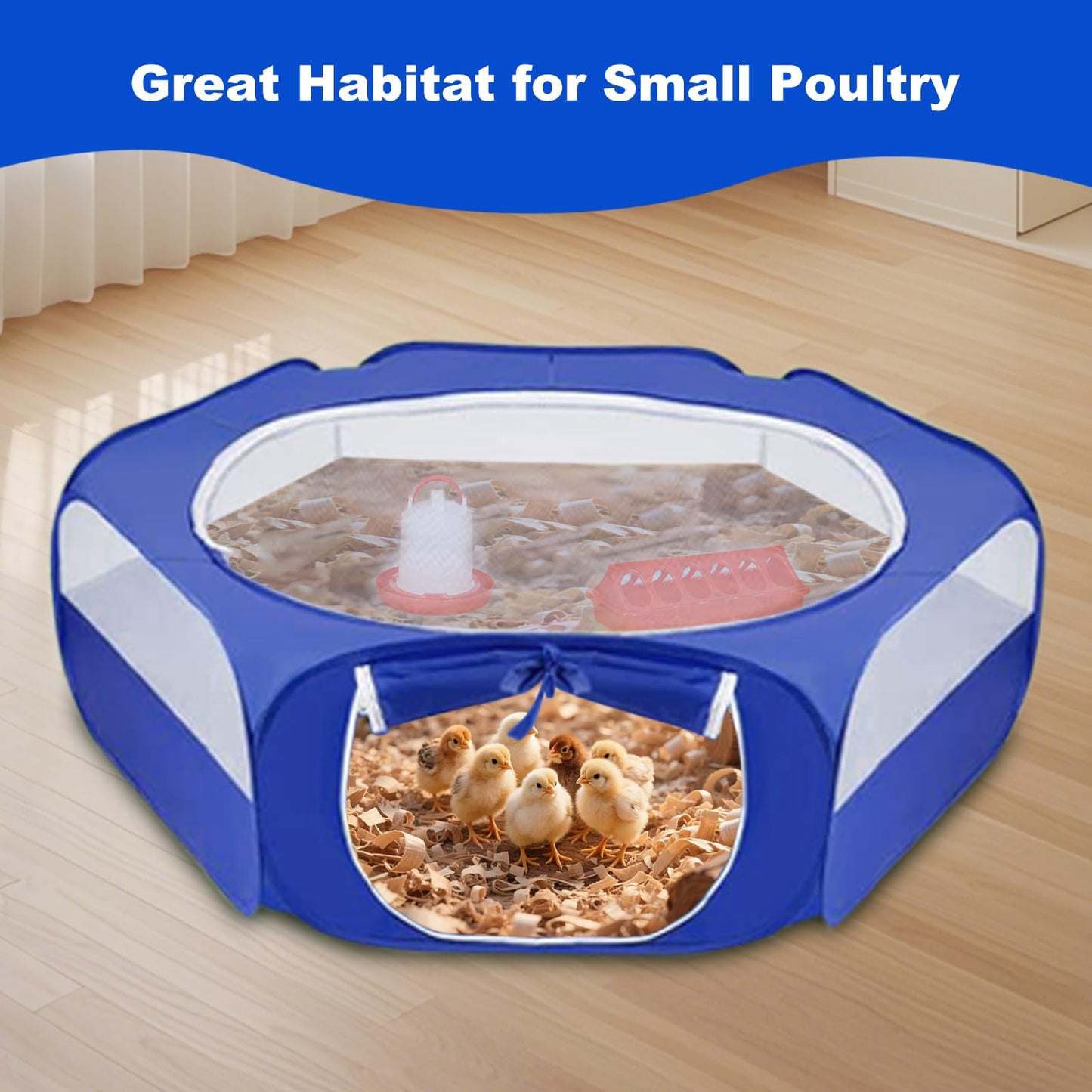 HORTUSGO 2025 Upgrade 6-in-1 Chicken Brooder Box for up to 24 Chicks/Ducks/Quails, Brooder Box for Chicks Includes Foldable Pop-up Pet Tent, Perch, 2 Chick Feeders, Chick Waterer, and Nesting Pad