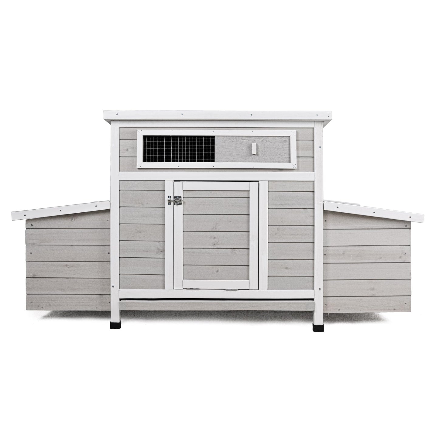 KEIKI Large Wooden Chicken Coop, Outdoor Hen House, Poultry Cage, Rabbit Hutch, Wooden Poultry Cage for Outdoor with 2 Sides Nesting Boxes