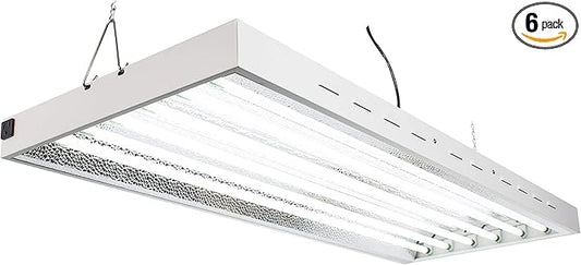 4Ft X 18In 6Lamps 300W T5 Fluorescent Grow Lights with 6500K Grow Lamps and 30000 Lumens & High PPFD, Great for Seeding, Colon, and VegGrowing Stages of Indoor Garden Plant. Growing Fast!