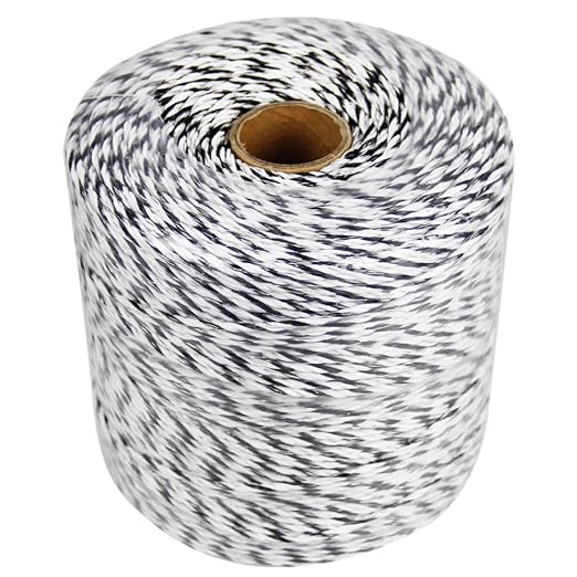 Portable Electric Fence Polywire, 1312 Feet 400 Meter, 9 Conductors, Black and White Color