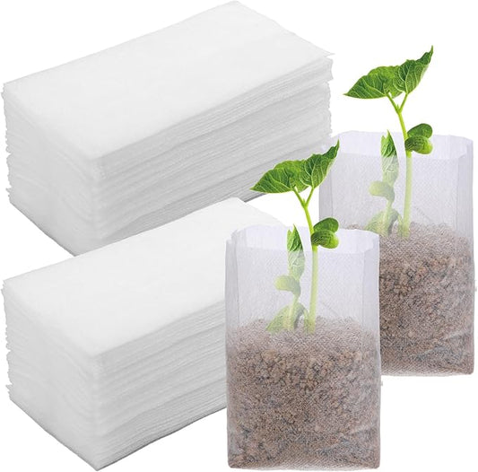 100 PCS Nursery Grow Bags, 6.3 X 2.7 in Non-Woven Fabric Seedling Bags, Nursery Grow Planting Bag for Greenhouse Supplies, Vegetables, Fruits, Saplings Tree