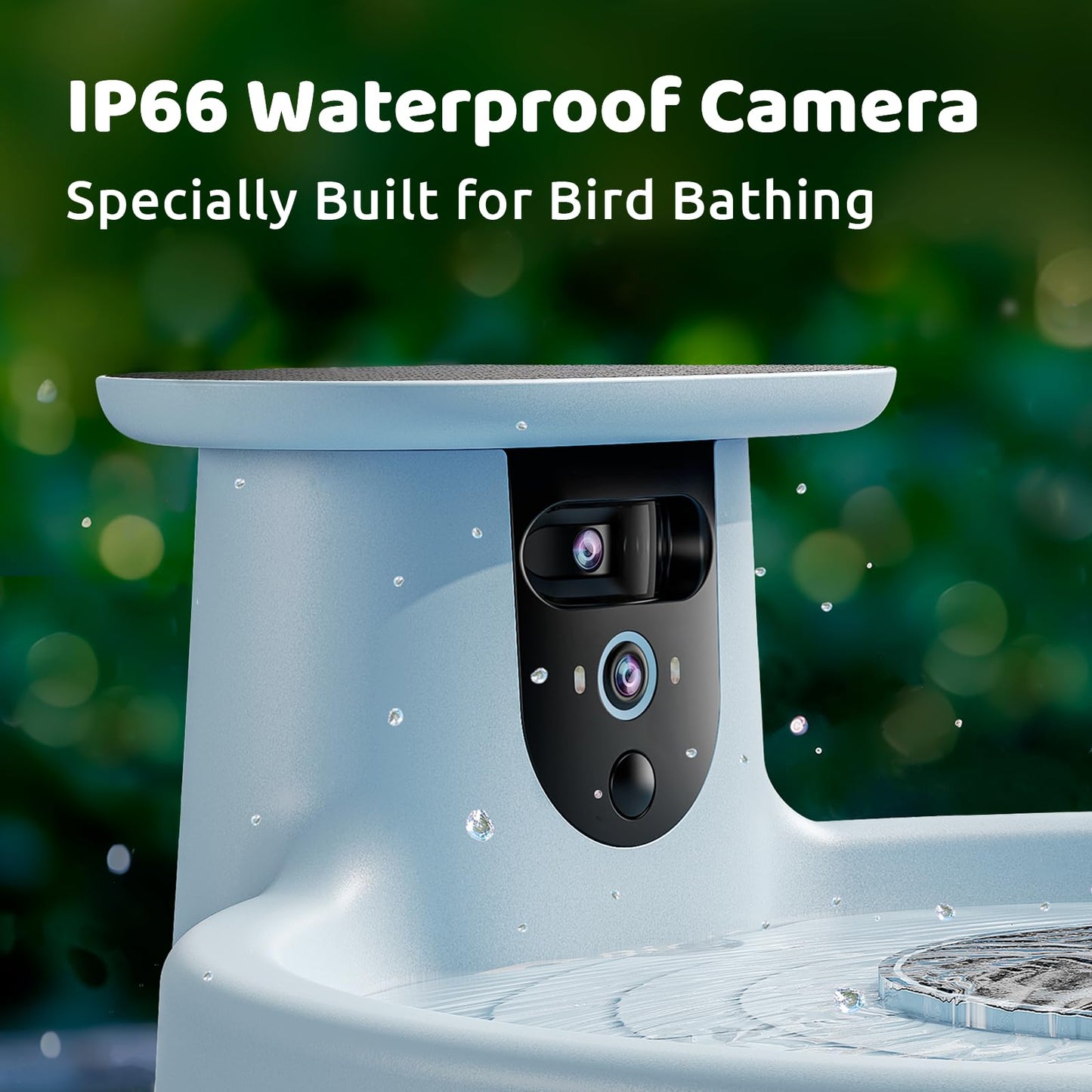 Birdfy Smart Bird Bath with Camera Solar Powered & Fountain & Stand, Dual-Lens Camera for Wildbird Watching, Auto Capture Bird Videos & Motion Detection (AI Lifetime)