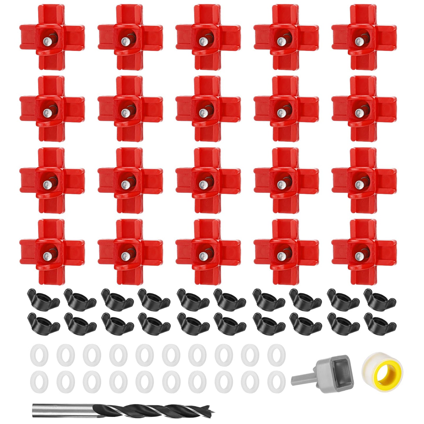 20 Pack Horizontal Chicken Nipples Waterer - Automatic Chicken Water Feeder, Easy Install Poultry Nipples Horizontal Side Mount Drinkers or Quail Duck