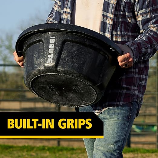 Rubbermaid Commercial Products BRUTE 6-Gallon Feed Storage Container with Rodent-Proof EDGELOCK Lid, RigidCell Construction, Stackable & Nestable, Made in USA