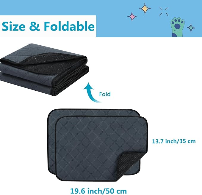 HERCOCCI Guinea Pig Cage Liners, Washable Guinea Pig Bedding Super Absorbent Guinea Pig Pee Pads Anti Slip Mat for Rabbit Hamster Rat Chinchilla (2 Pack - 19.6’’ x 13.7’’)