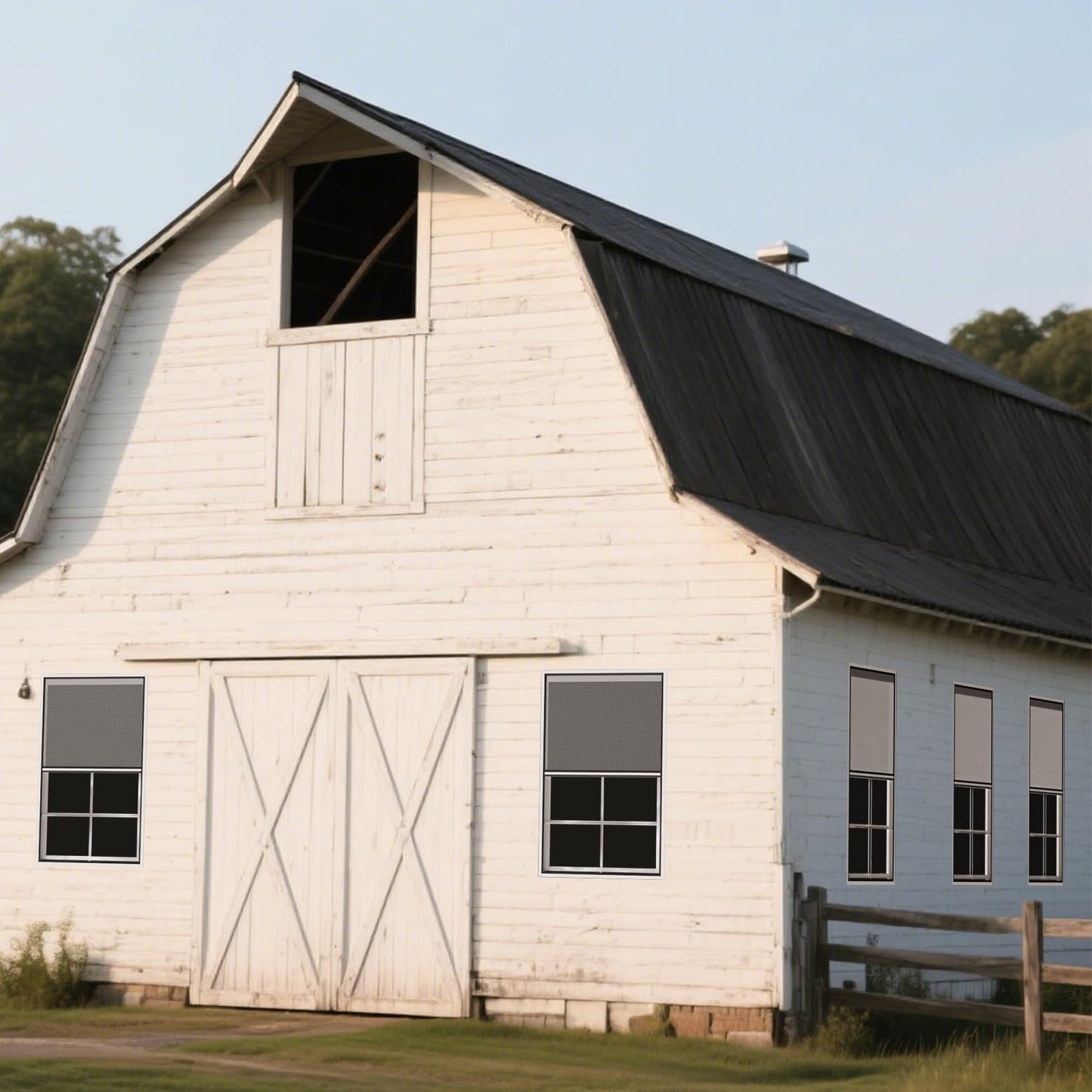 2 Pack 24" x 36"Shed Window, with Plastic Glass and Fiberglass Screen for Shed, Chicken Coop, Playhouse, Household, Garage