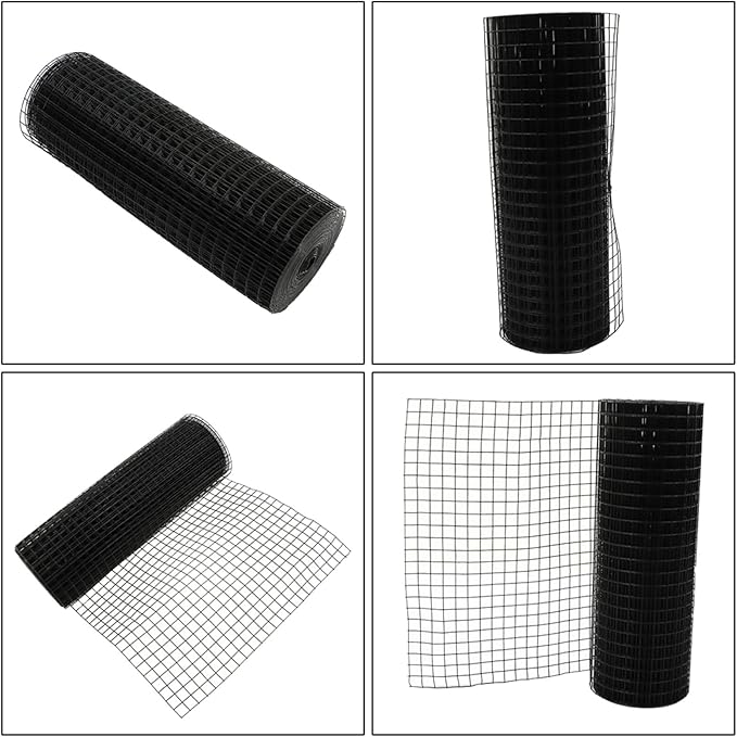 LABLT 24 in x 50 ft Hardware Cloth, 1 in Chicken Wire Fence for Chicken Coop Fences and Poultry Animal Netting (16 Gauge, Black)