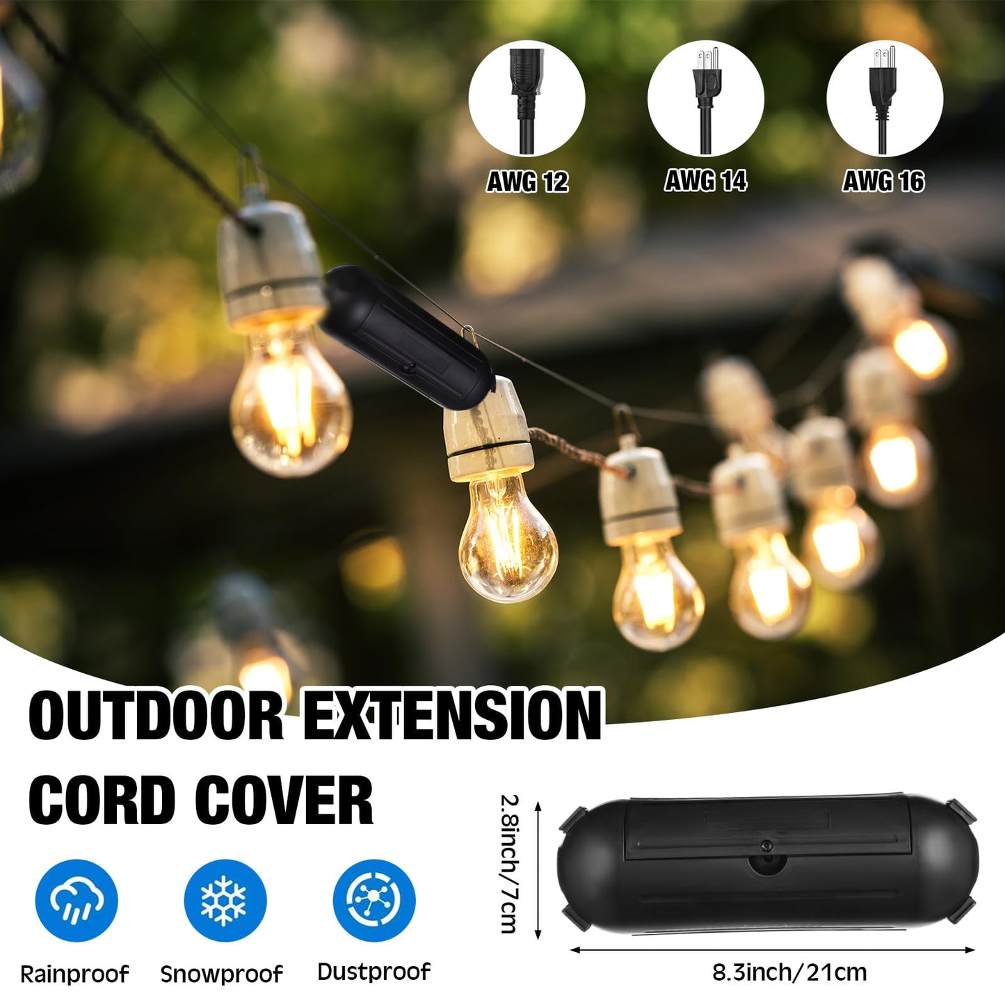 Relaxweex 3 Pcs Waterer Heater 500W Submergible De icer and Pipe Insulation Tape Wrap Outdoor Extension Cord Cover for Winter Cow Sheep Horse Chicken Bird Livestock Poultry Tank Heater Drinking