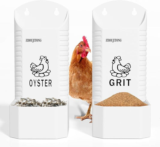 Chicken Grit and Oyster Shell Feeder for Chicken Coop - Hanging Dispenser for Hens & Chicks, Chicken Coop Accessory | Poultry Supplies
