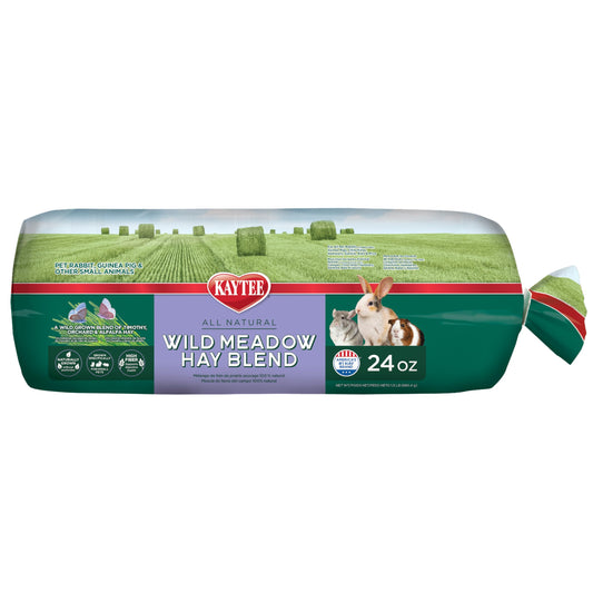 Kaytee All Natural Timothy Hay Wild Meadow Hay Blend for Guinea Pigs, Rabbits & Other Small Animals, 24 Ounce