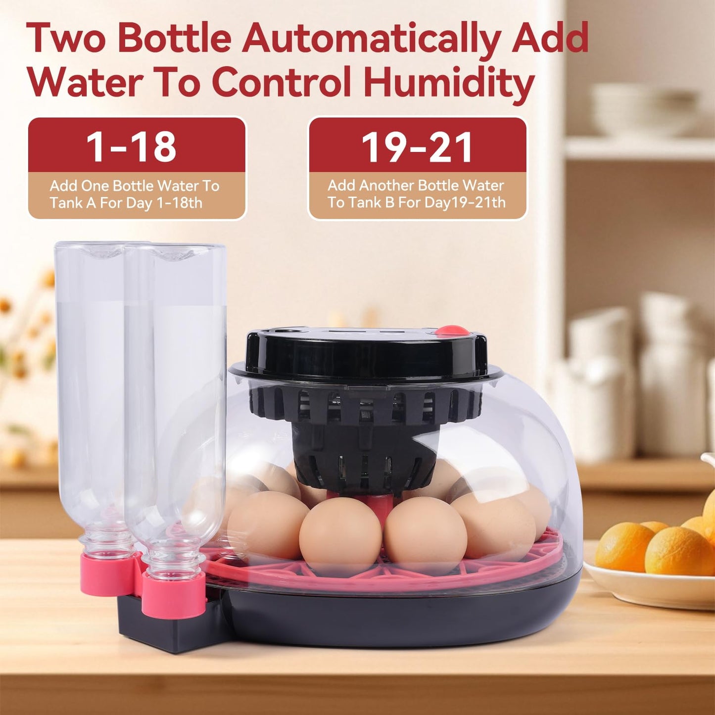 Humorrap 12 Egg Incubators with Temperature and Humidity Control Automatic Eggs Turner Egg Candler for Hatching Chicken