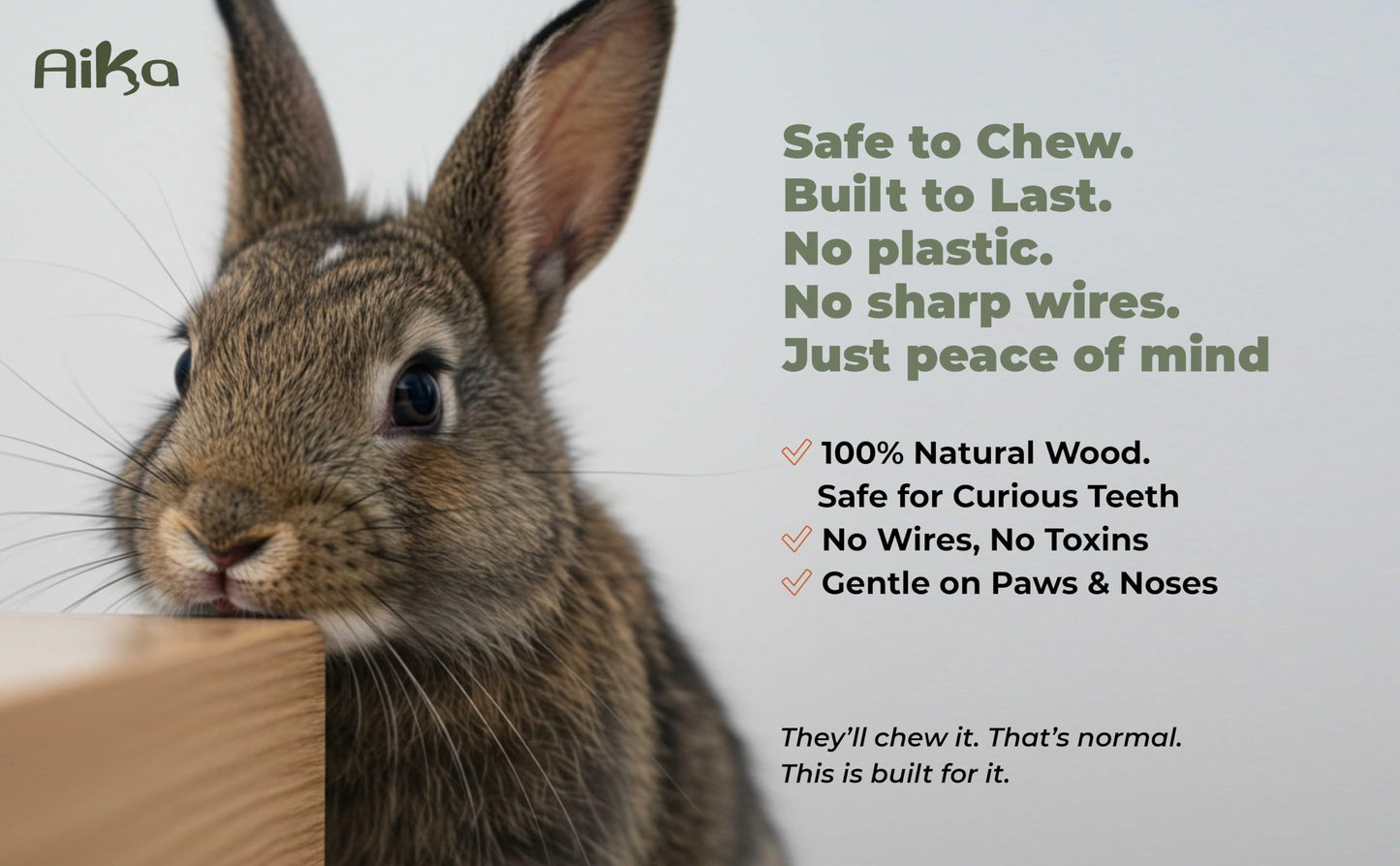 Wooden Rabbit Hideout Castle – Indoor Bunny House & Hut for Rabbits, Guinea Pigs, Chinchillas & Small Pets – Medium Size Habitat – Durable Wooden Rabbit House for Indoor & Outdoor Use