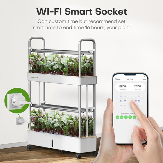 Indoor Garden Hydroponics Growing System, 60 Pods Vertical Garden with LED Grow Light - Plant Germination Kit Aeroponic Veggie Flower Fruit Growth with Smart Socket & Pump System for Home