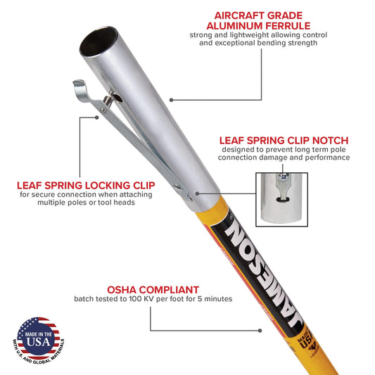 Jameson FG-6PKG-7 FG-Series Manual Pole Saw and Tree Pruner with Two 6-Foot Fiberglass Poles