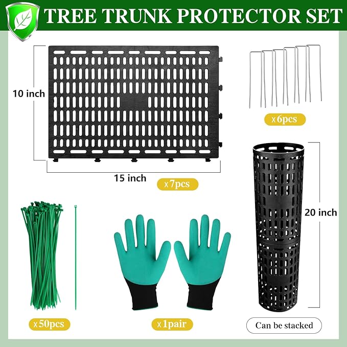YGAOHF 7 Pack Tree Trunk Protector Guard, Expandable Tree Wraps to Protect Bark, Heavy Duty Tree Protectors from Deer, Tree Guards Trunk Protecter Trimmers, Mowers, Animals Saplings Fruit Trees