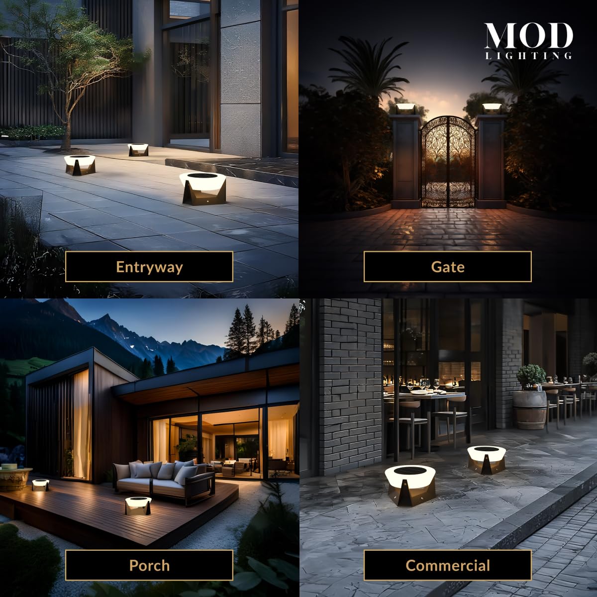 𝗠𝗢𝗗 𝗟𝗜𝗚𝗛𝗧𝗜𝗡𝗚 Skye | Solar Post Lights, Fence Solar Cap Lights Outdoor Waterproof IP65, Bollard Lights, LED Outdoor Lamp for Yard and Patio Dimmable with Remote (Medium | 11x6" | Warm White)