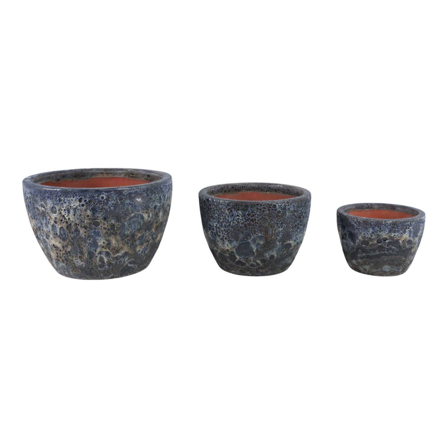 Sagebrook Home Set of 3 8/11/15" Lava Planters, Blue