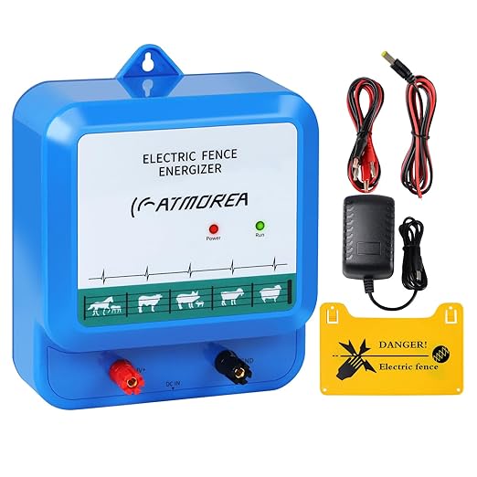 Electric Fence Charger - Multi-Powered, 4.5 Joules High-Power Output Energizer, Repels Large Wildlife - Ideal for Livestock, Pet, Poultry, Gardens, Orchards Protection