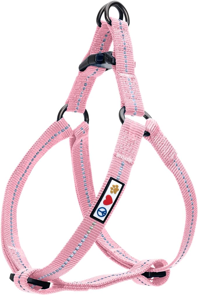 Pawtitas Recycled Dog Harness with Reflective Stitched a Puppy Harness Made from Plastic Bottles Collected from Oceans Small Pink Cherry Blossom