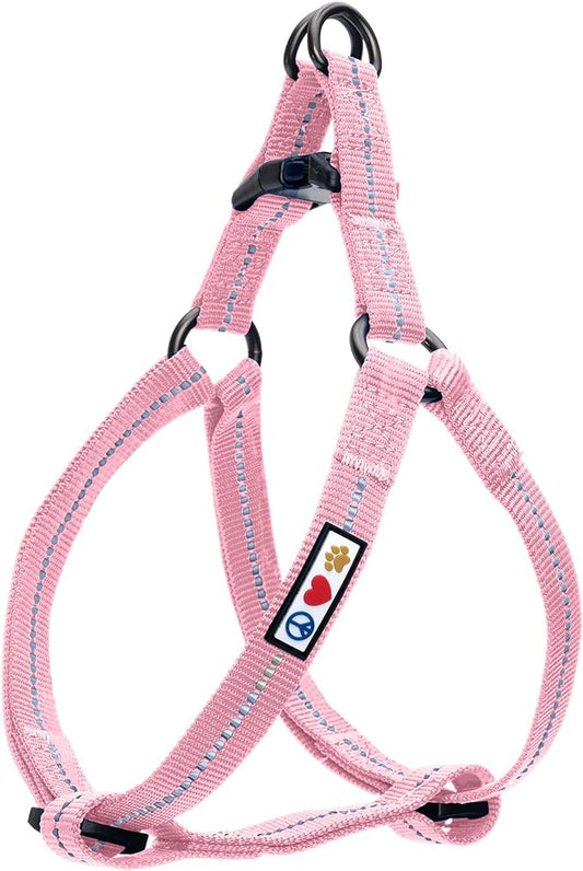 Pawtitas Recycled Dog Harness with Reflective Stitched a Puppy Harness Made from Plastic Bottles Collected from Oceans Small Pink Cherry Blossom