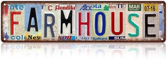 Vintage Farmhouse Metal Tin Signs Street Signs Home Wall Decor 16 x 4 Inches