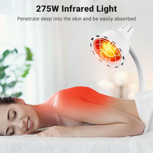 Infrared Light Therapy Lamp, 275W Near Infrared Heat Lamp for Body or Pain and Muscle Aches Therapy, Adjustable Red Light Therapy Set