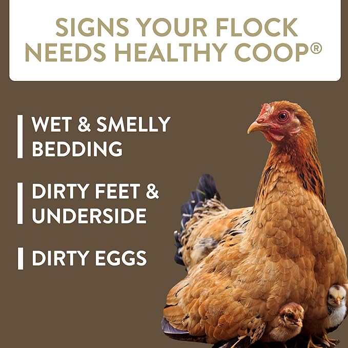Healthy Coop, Litter Additive for Chicken Coop with Probiotic & Acidifier, Reduces Odor, Wetness & Bacteria, 12lbs (Pack of 2)