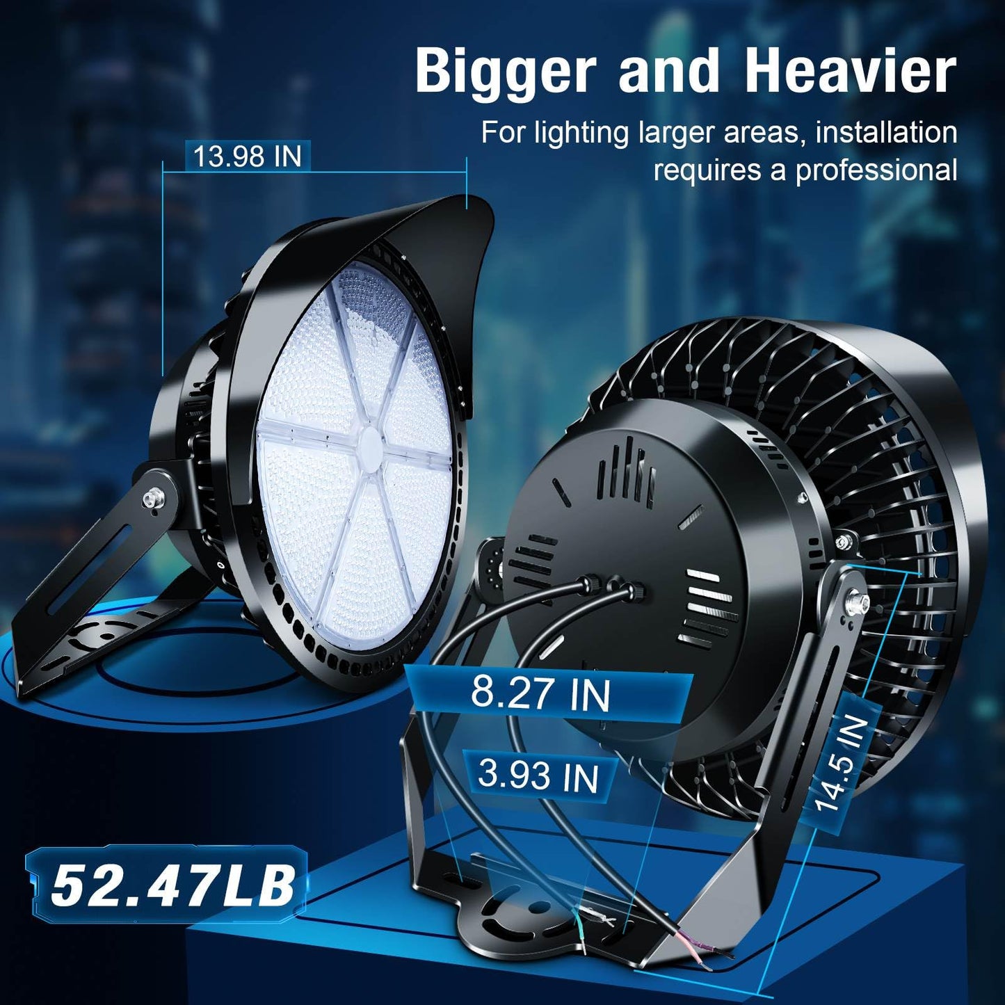 Tomourd Stadium Lights Outdoor LED, 600W Heavy-Duty Sport Court Floodlight Super Bright Commercial Arena Light Daylight IP66 10KV Waterproof Round for High Mast Ideal Large Field Lighting