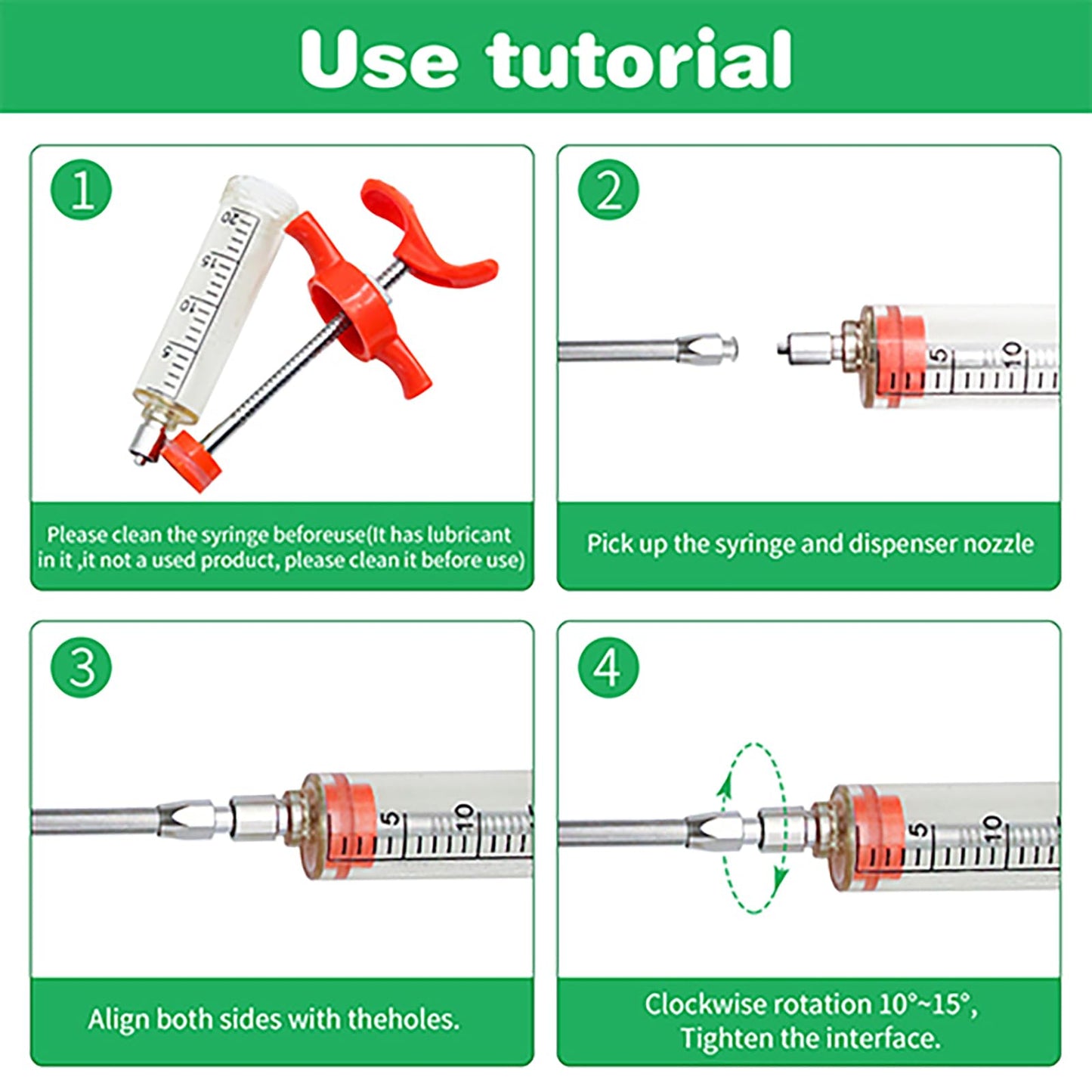2 Pieces Goat Syringe with 4 Drench Nozzle Adjustable Dosage ,Reusable Drench Syringe for Sheep ,Dog,Goat,Pig, Cat Feeding Supplies(20ML)