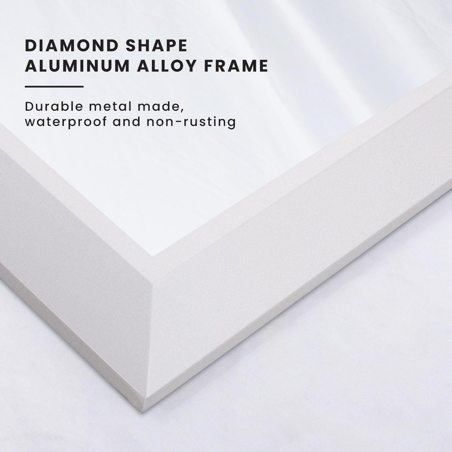 Amorho Bathroom Mirror, 60X36 Inch White Thick Metal Framed Wall Mirrors for Over 2 Sinks, Bedroom, Living Room, Entryway, Large Rectangle Wall-Mounted Mirrors.